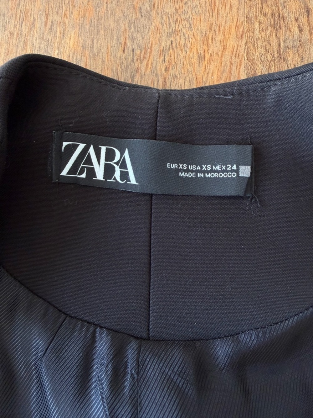 Zara Black Belted Longline Vest Cotton Blend Patch Pockets Small - Picture 12 of 13